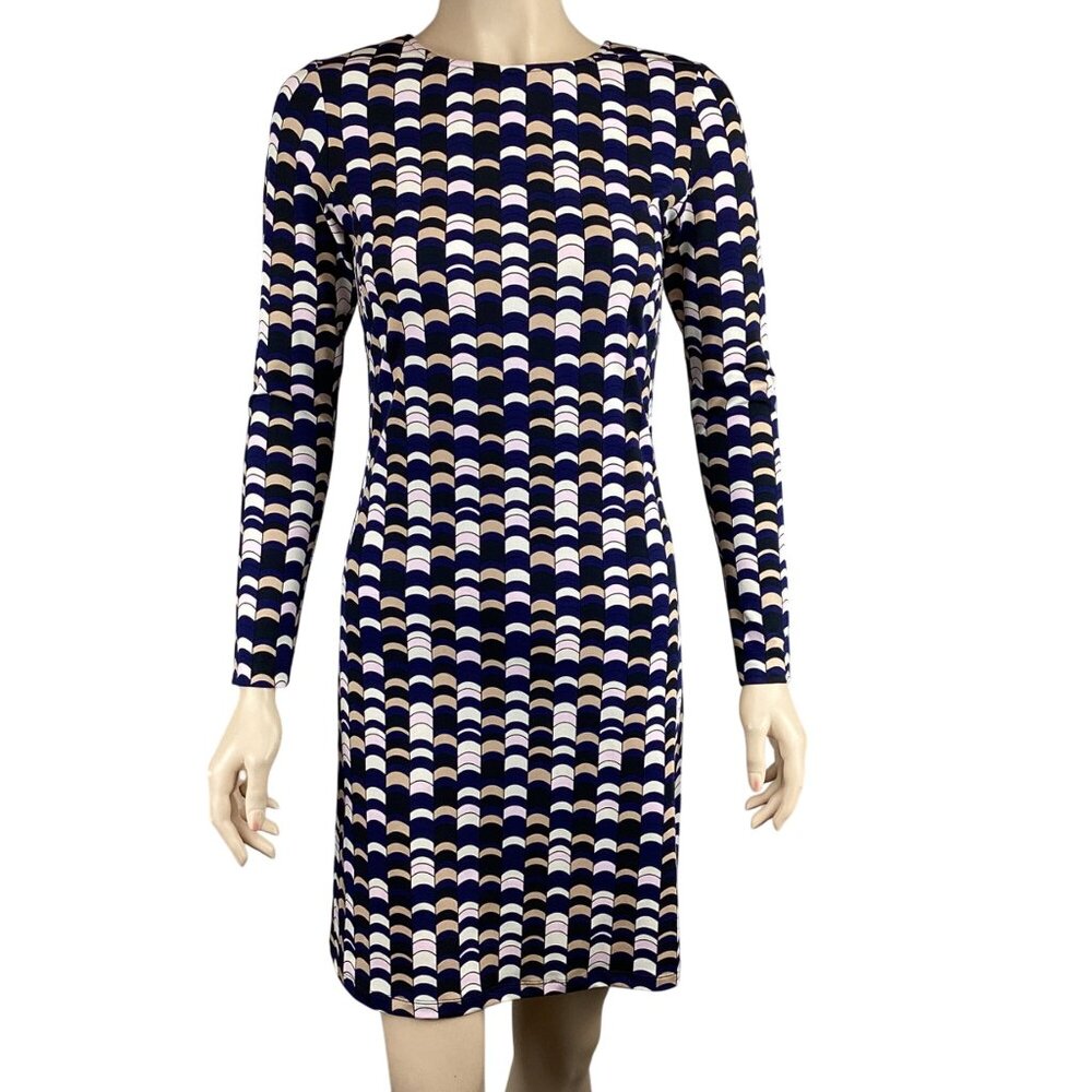 JB By Julie Brown NYC Dress Size P XS Xsmall Long Sleeve Geometric Print Stretch
